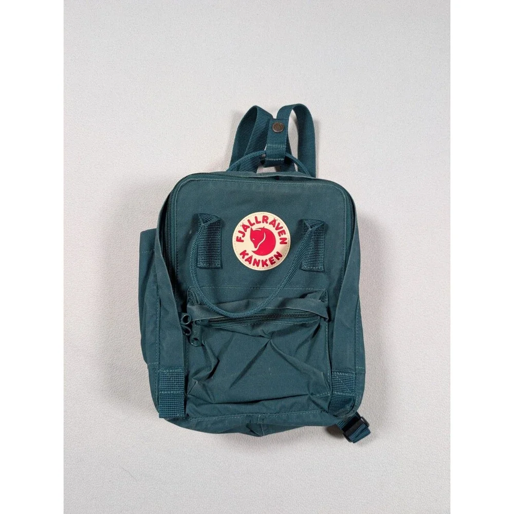 Fjallraven Backpack Kanken Mini Frost Green Laptop Sleeve Adjustable Shoulder
